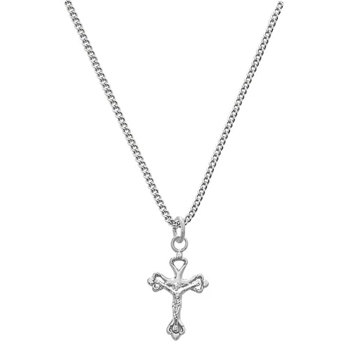 Tiny Sterling Crucifix on Baby Chain