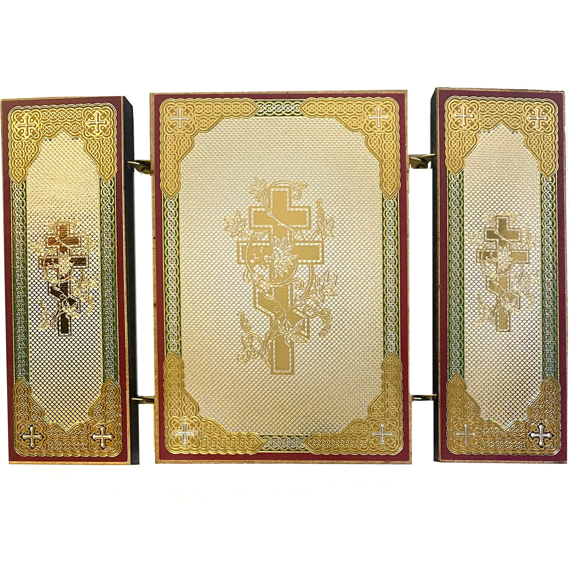 Ukrainian Guardian Angel with Sts. Michael & Gabriel Triptych - 3.25" - Image 4