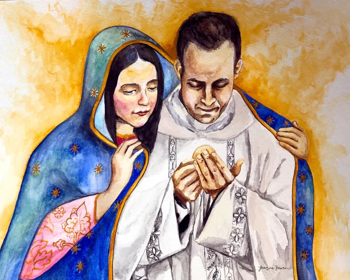 Under Mary's Mantle Priesthood Print - 8" x 10" - Image 2