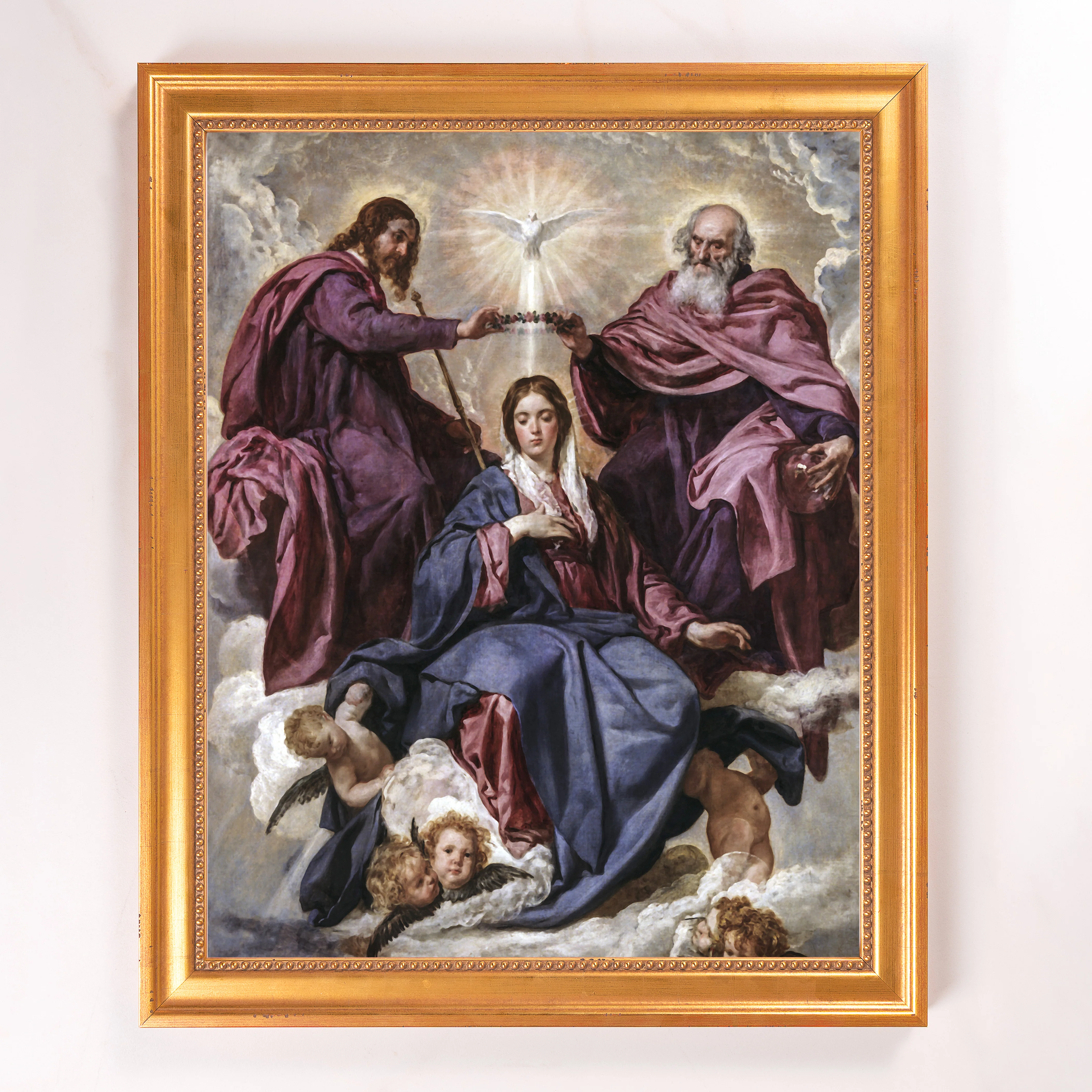 Velázquez Coronation of the Virgin Framed Canvas - Sacred Signature Collection - Image 10