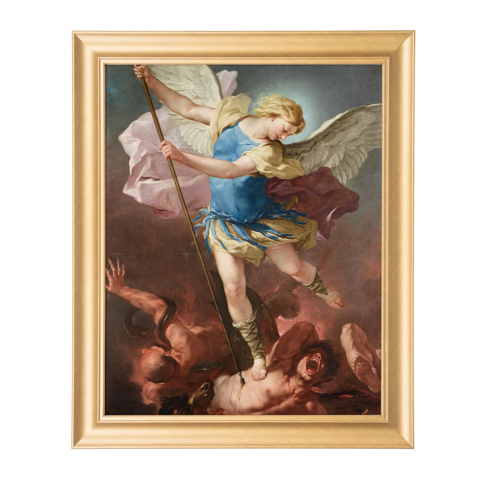 Victory of St. Michael Antique Gold Framed Print - Multiple Sizes - Image 6