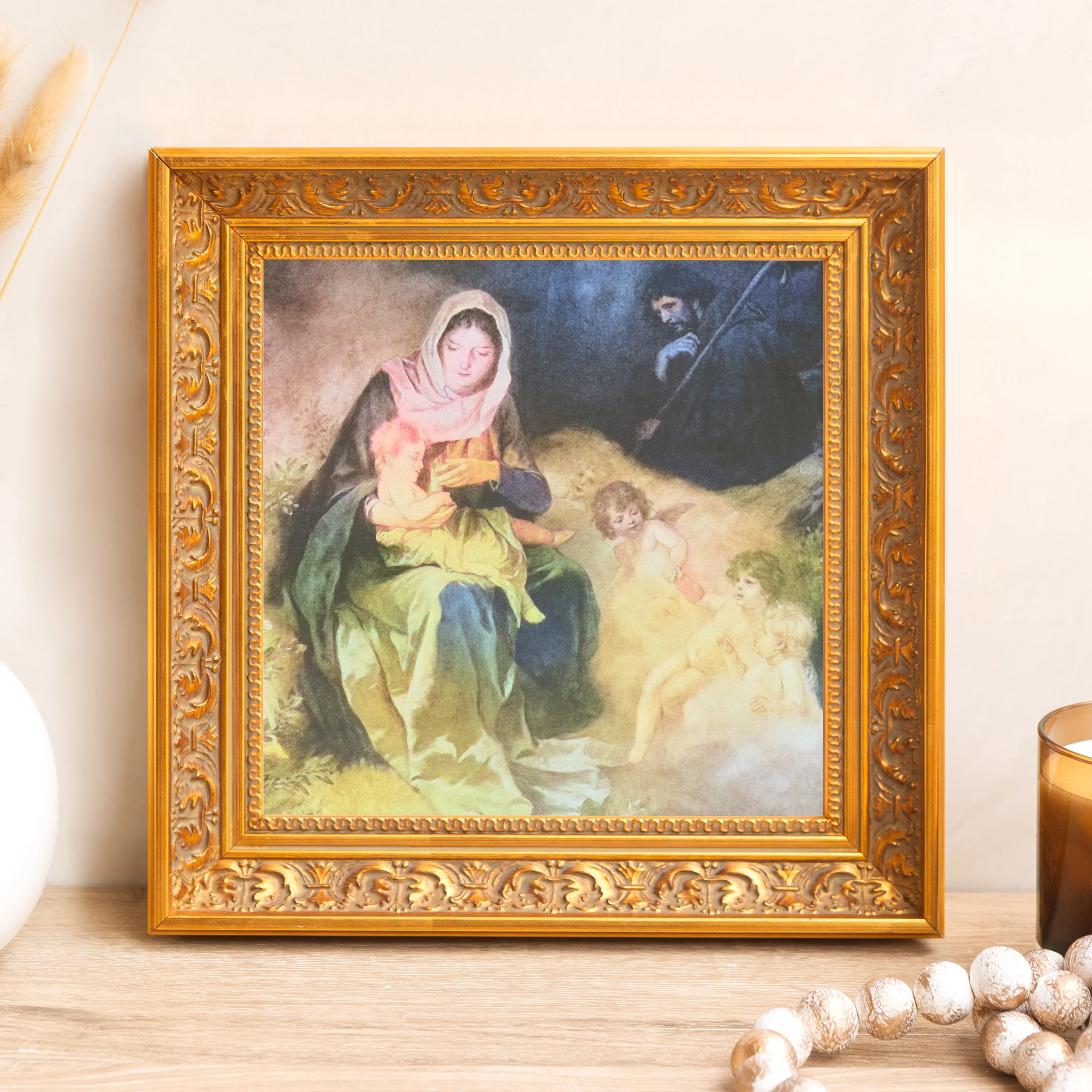 Vintage Holy Night Framed Canvas - Sacred Mini Collection