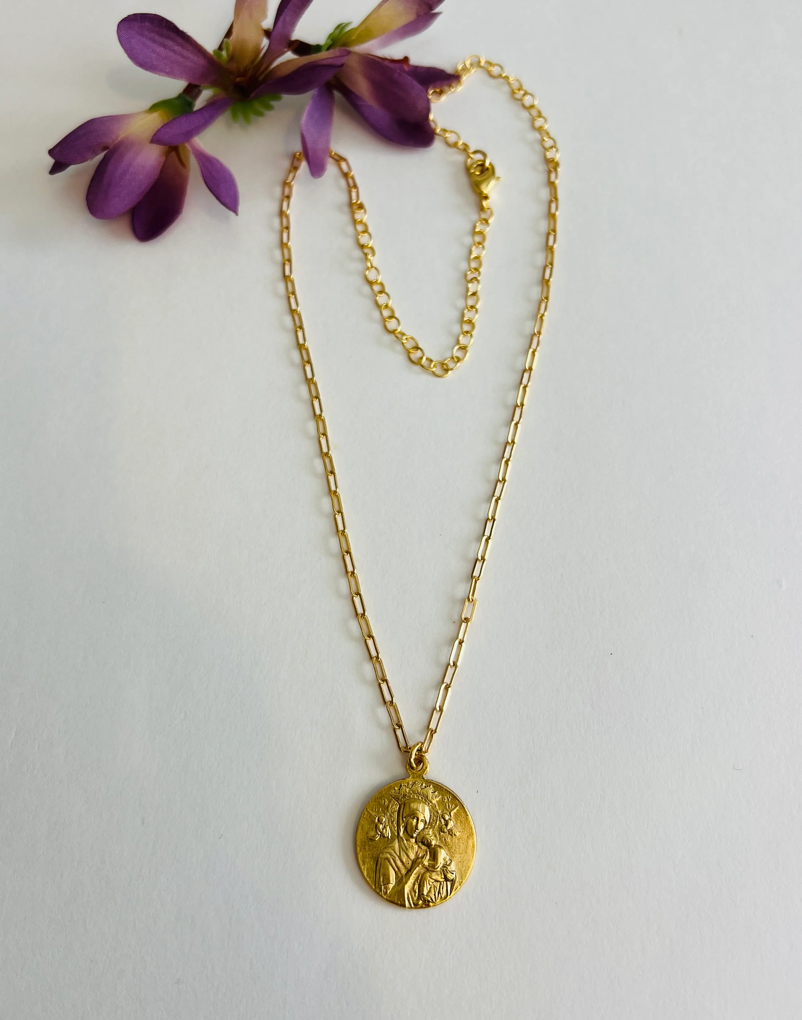 Vintage Medallion Our Lady of Perpetual Help Necklace - Image 7