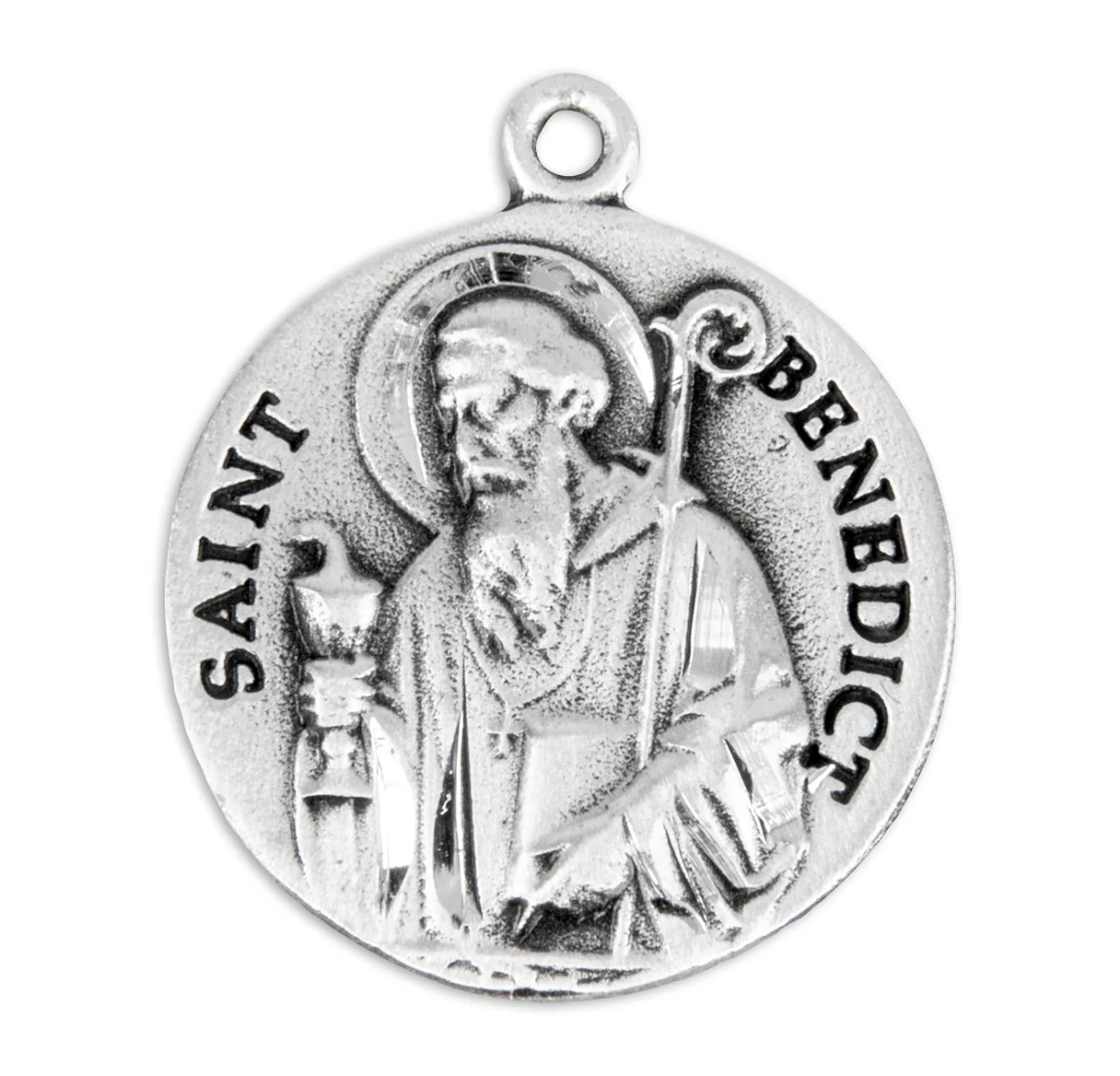 Vintage Sterling St. Benedict Medal Necklace - Image 2