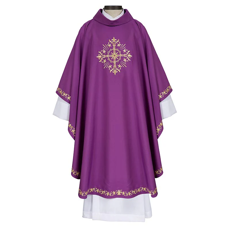 Violet Holy Trinity Cross Chasuble