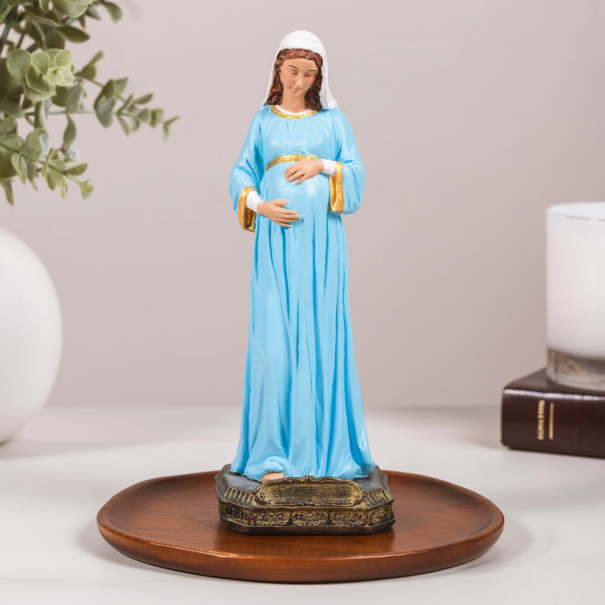 Virgin of Sweet Expectation - White or Hand Painted - 8" - Image 5