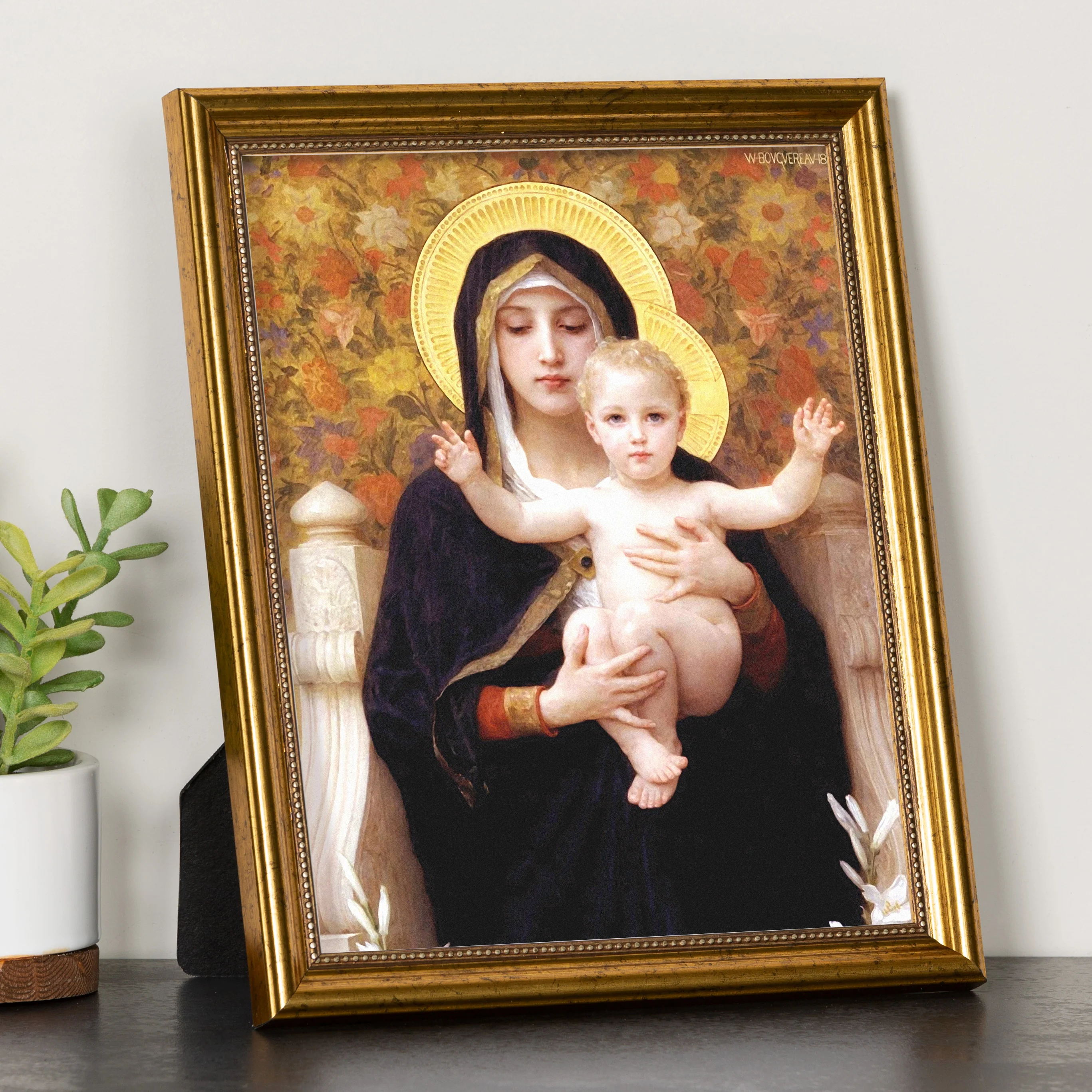 Virgin of the Lilies Gold Framed Print - Multiple Sizes - Image 2