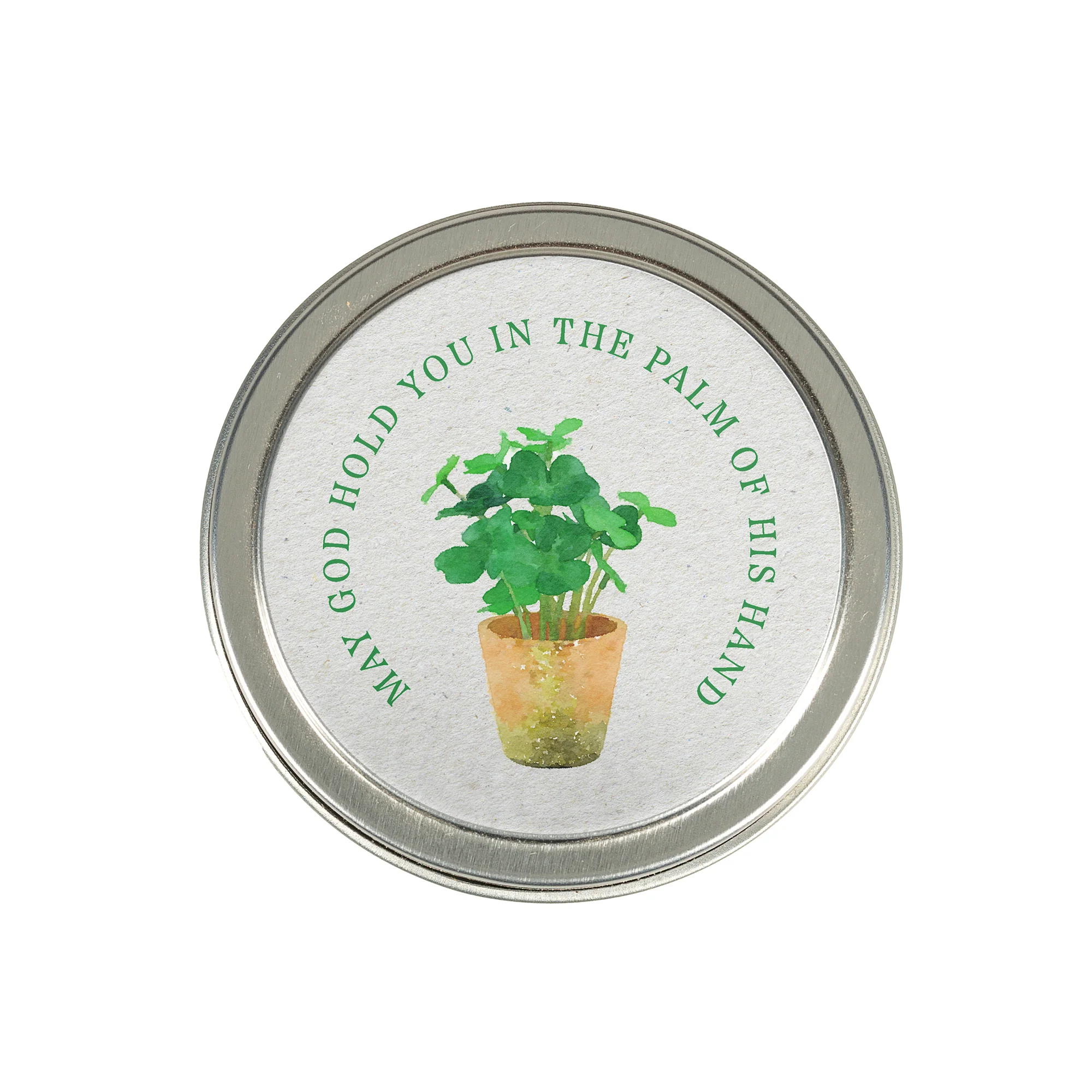 Watercolor Shamrock Irish Blessing Candle Tin - Image 2