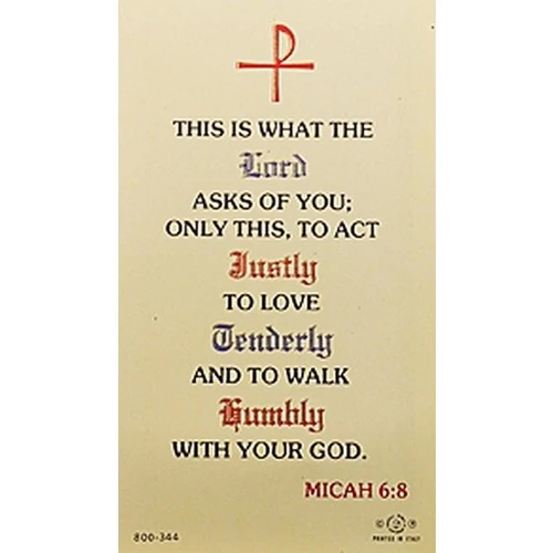 What the Lord Asks Prayer Card - Micah 6:8 - Image 2