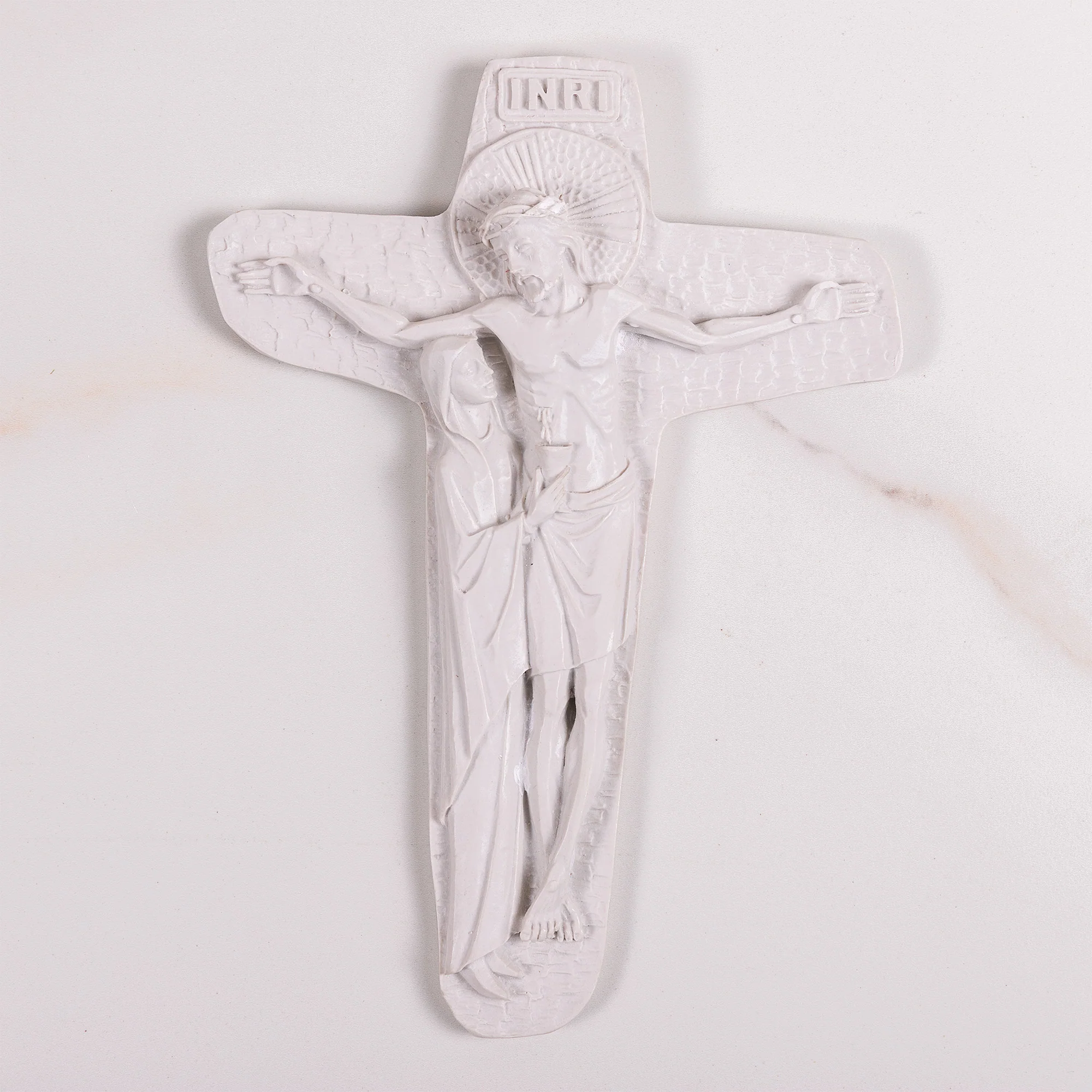 White Unity of Jesus & Mary Crucifix - 9" - Image 2