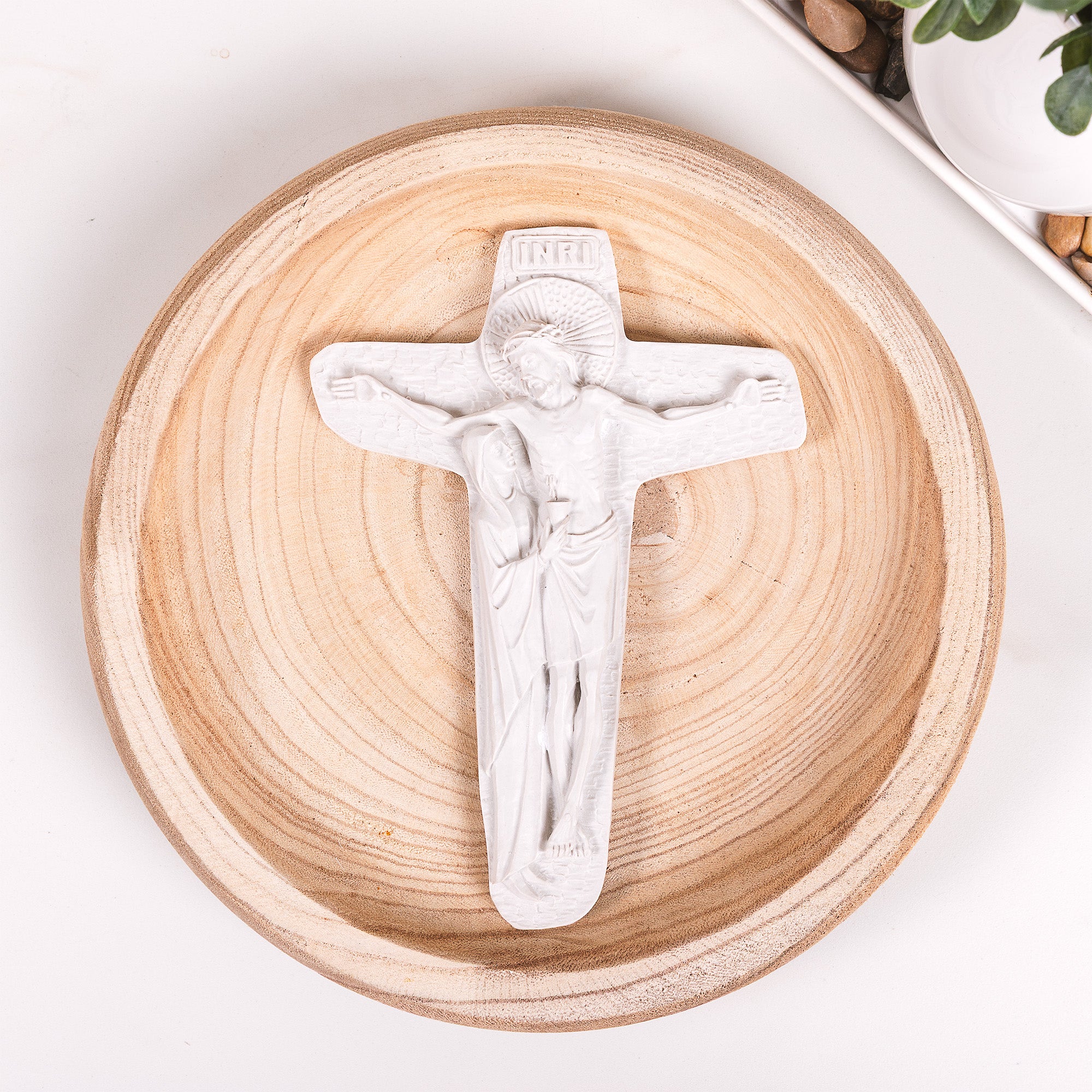 White Unity of Jesus & Mary Crucifix - 9" - Image 4