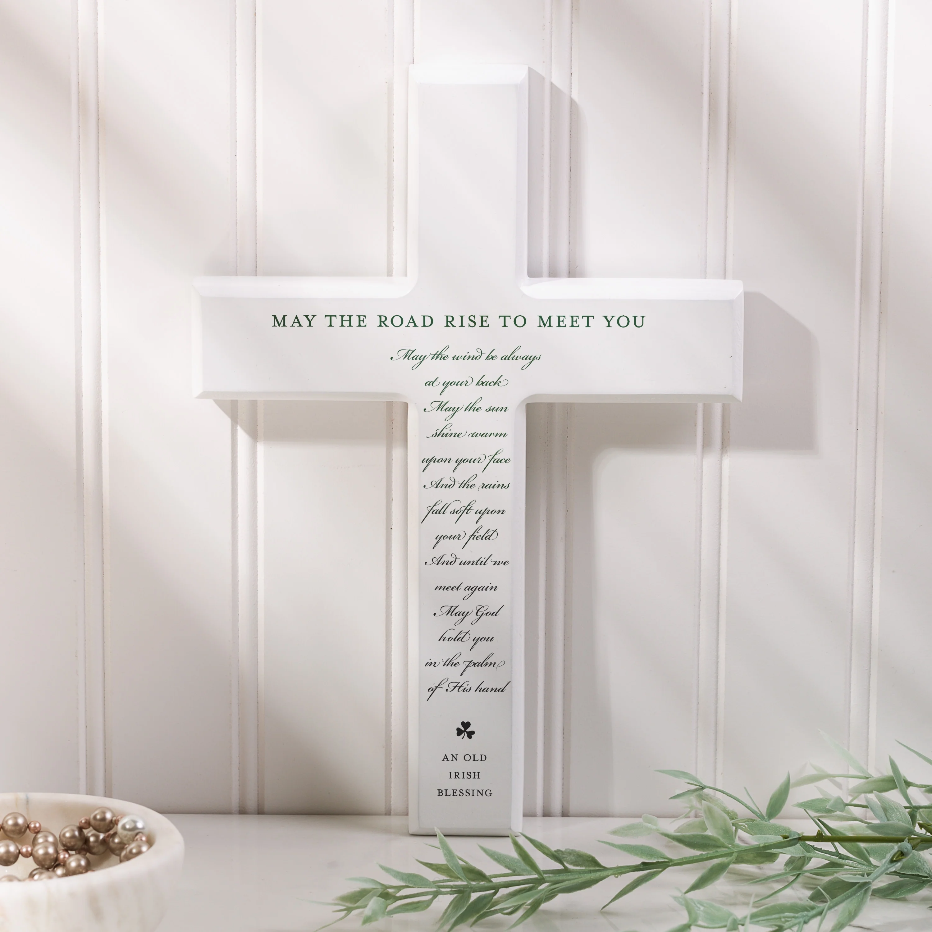 White Wood Old Irish Blessing Cross - Multiple Colors - Image 2