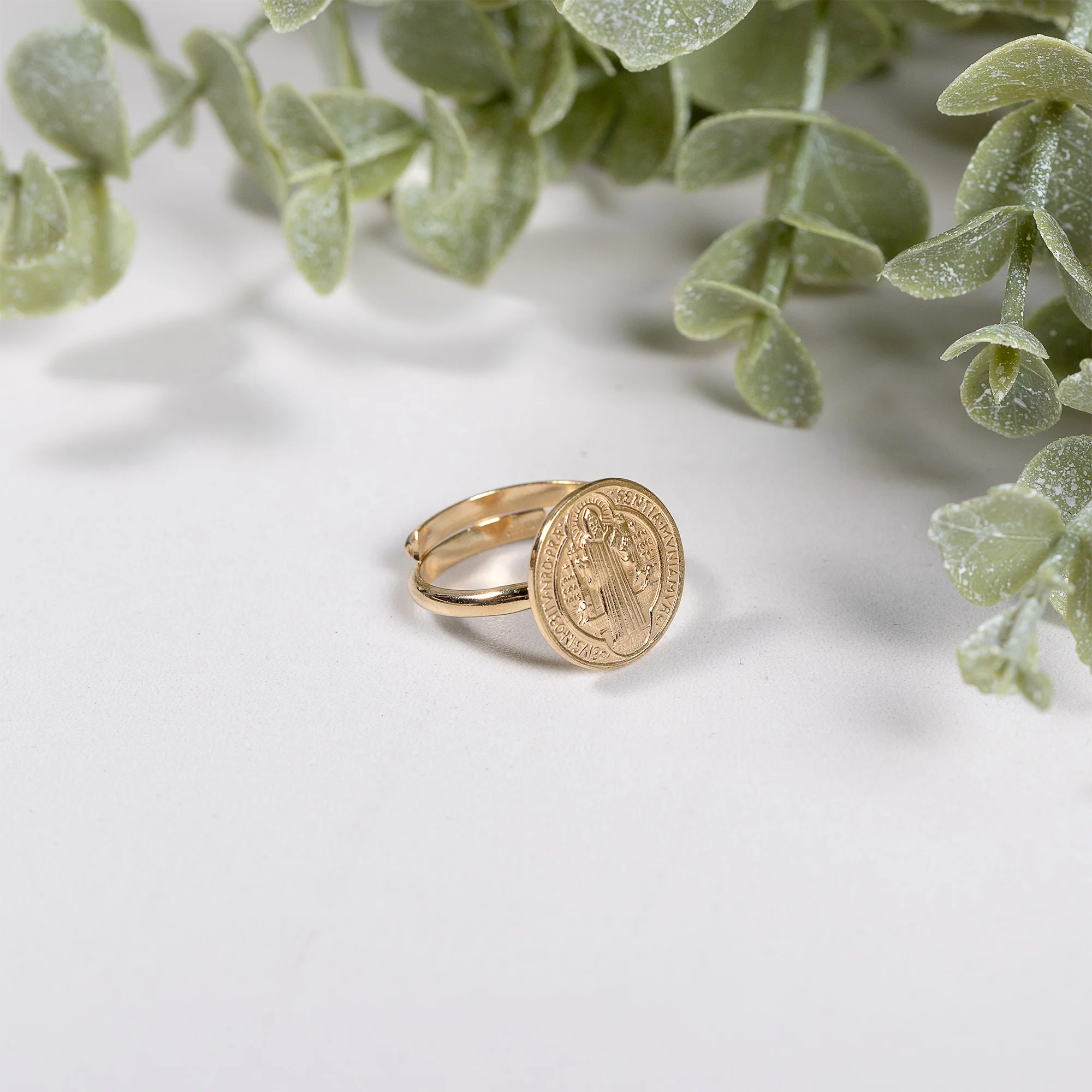 Women's Adjustable St. Benedict Ring - Silver or Gold