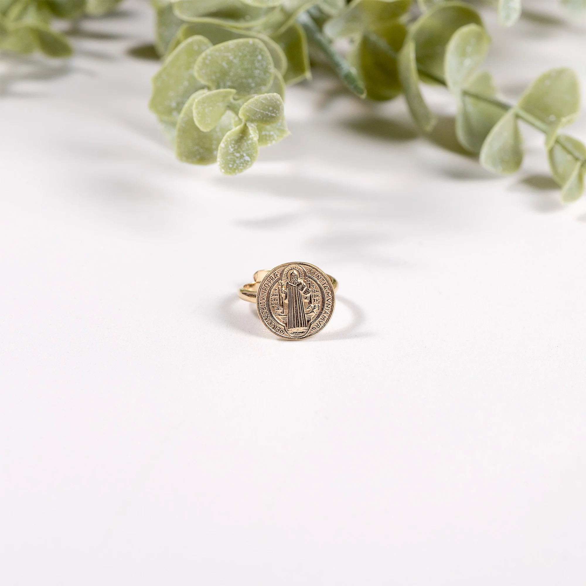 Women's Adjustable St. Benedict Ring - Silver or Gold - Image 4