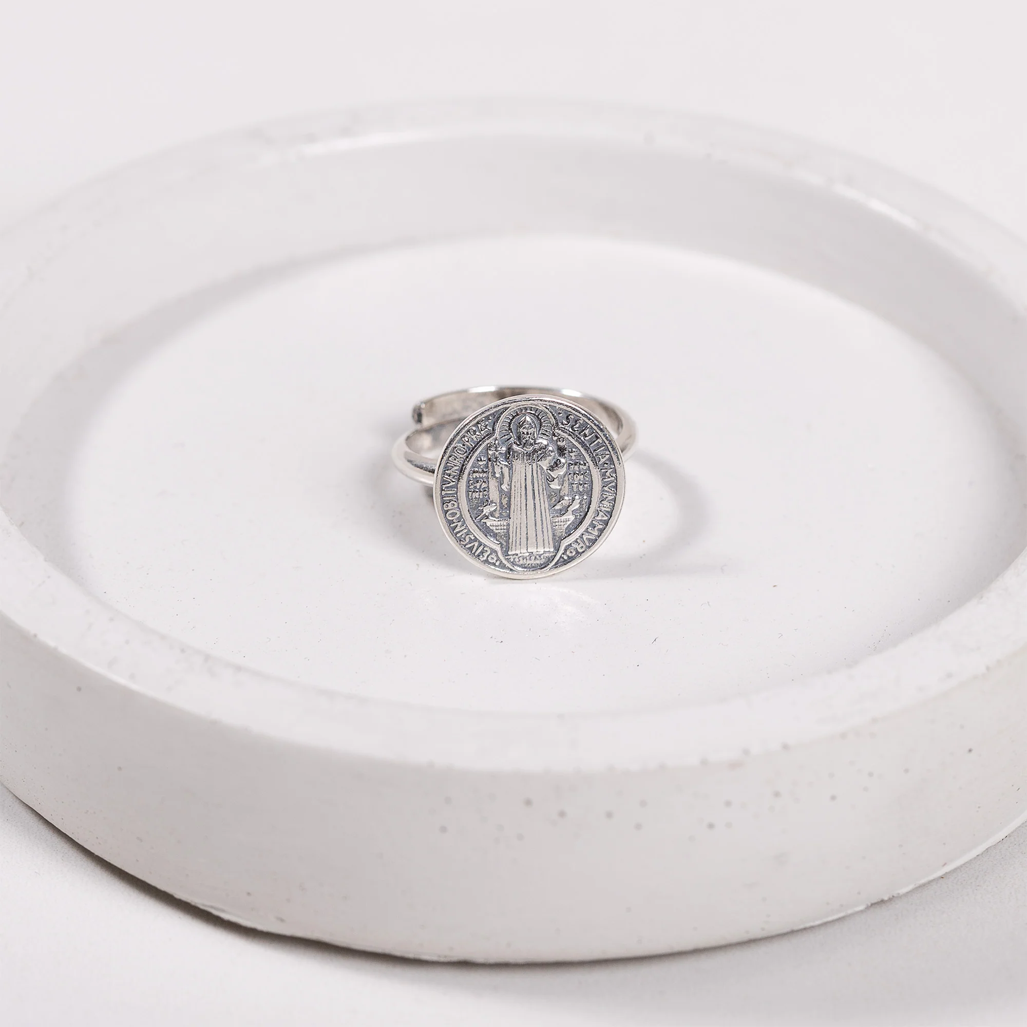 Women's Adjustable St. Benedict Ring - Silver or Gold - Image 5