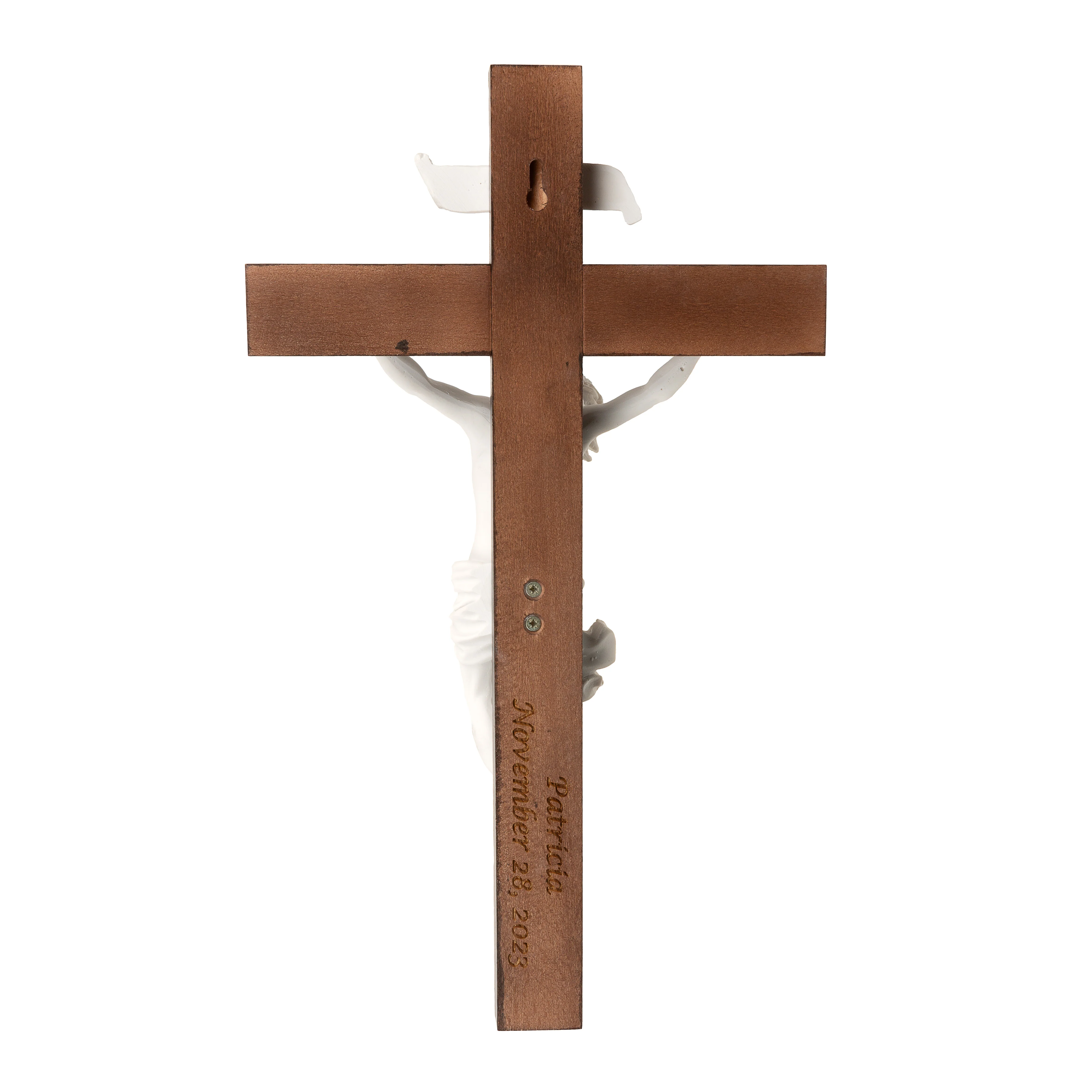 Wood Crucifix with White Baroque Corpus - Image 2