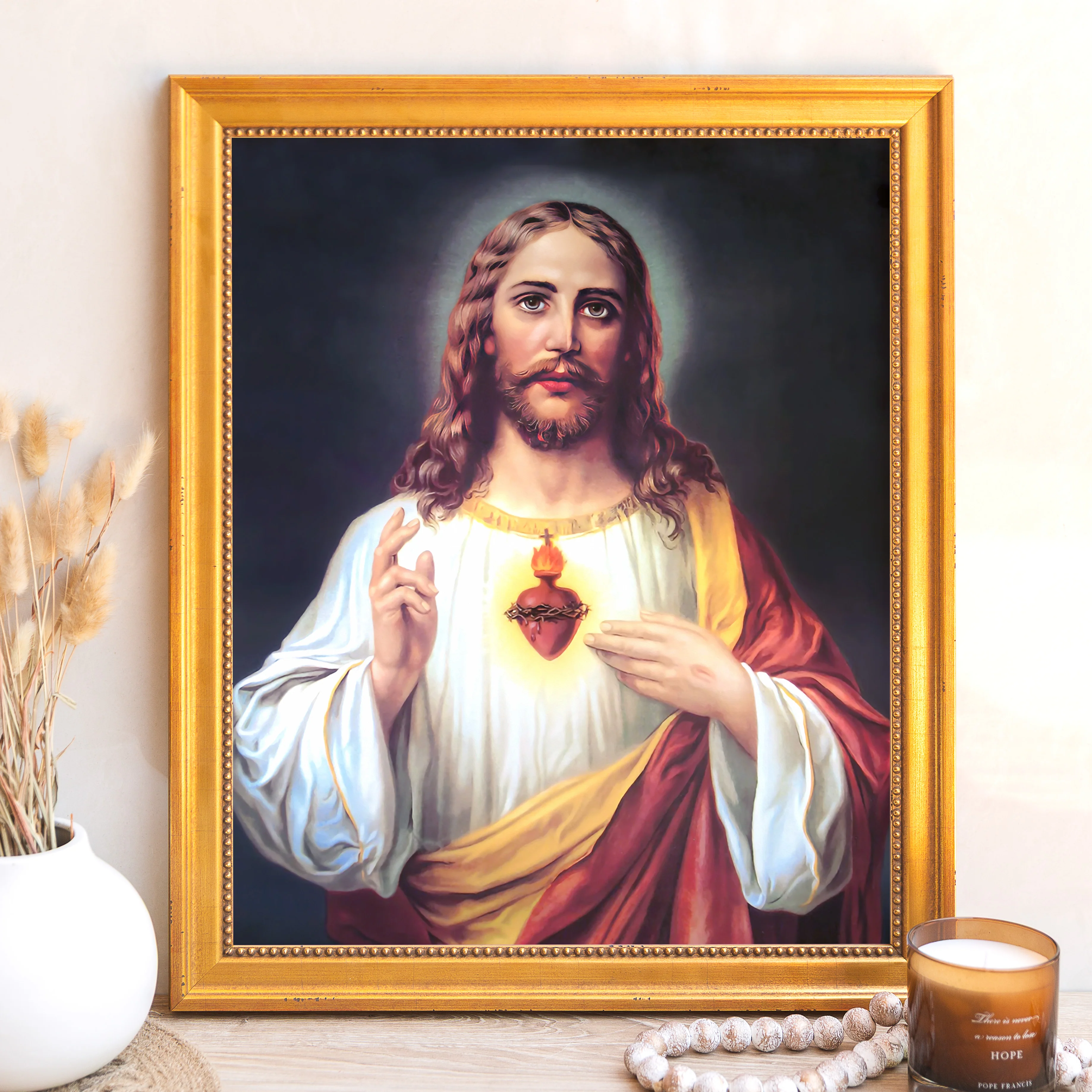 Zabateri's Sacred Heart Framed Canvas - Sacred Signature Collection